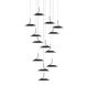 Royyo LED 22 inch Matte black Pendant Ceiling Light